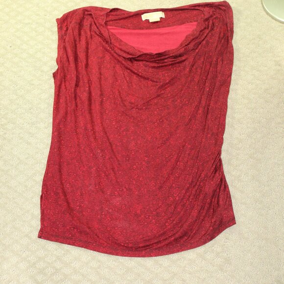 Michael Kors Women's 1X Red Snakeskin Print One Side Gathered Blouse - Picture 1 of 5